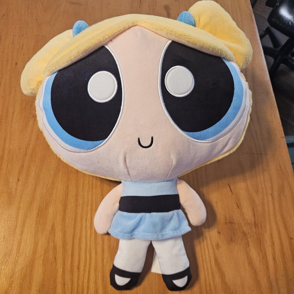 MINISO Powerpuff Girls Bubbles Plush Stuffed Doll Toy 15in Blue Medium Cute